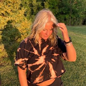 Cropped custom tie dye tshirt